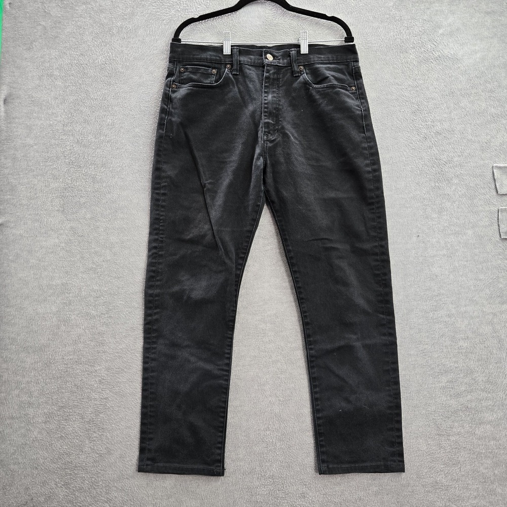 Levi's 522 Men Jeans 33x34 Black Denim Classic Slim Taper Mid‎ Rise (34x27) READ